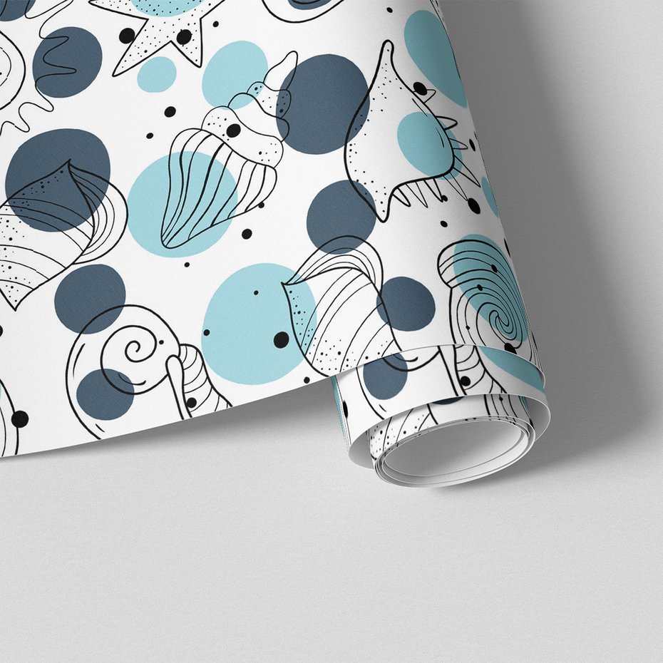 Tapeta - muszle, gwiazda, kropki