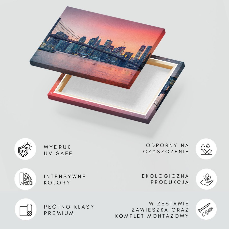 Obraz na płótnie - miasto, most, woda