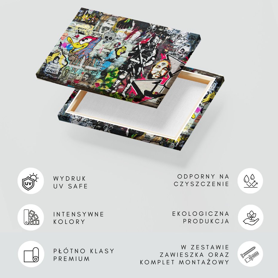 Obraz na płótnie - graffiti, ściana, sztuka