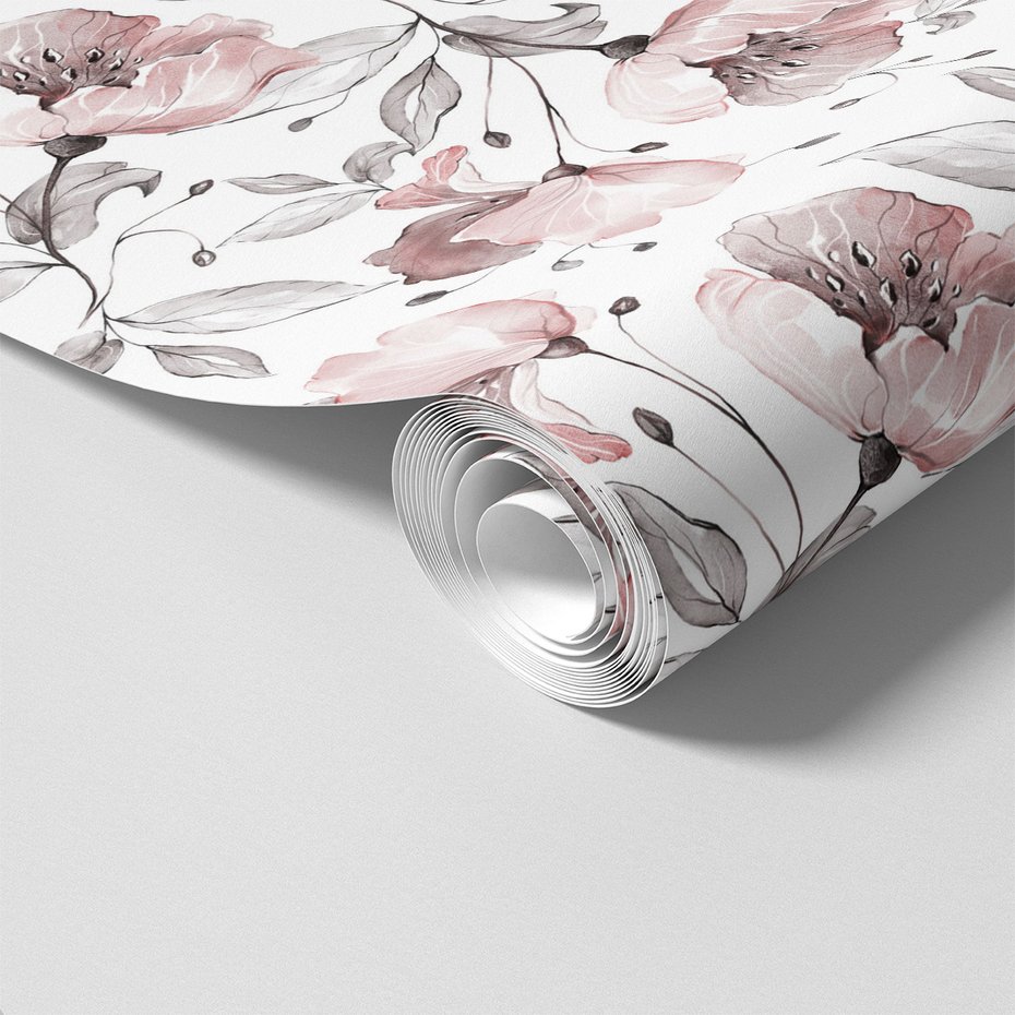 Tapeta - kwiaty, liście, elegancja