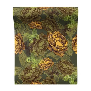 Tapeta - kwiaty, motyle, grafika