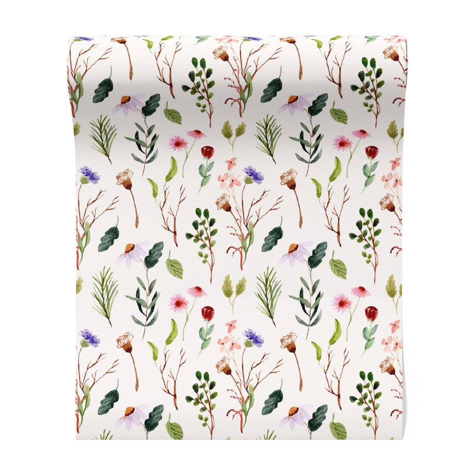 Tapeta - kwiaty, liście, gałęzie