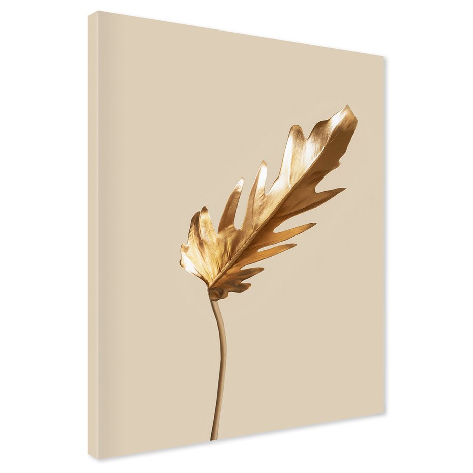 Obraz na płótnie - złoto, liść, roślina