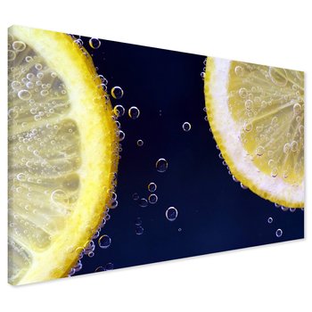 Obraz na płótnie - cytryna, woda, bąbelki