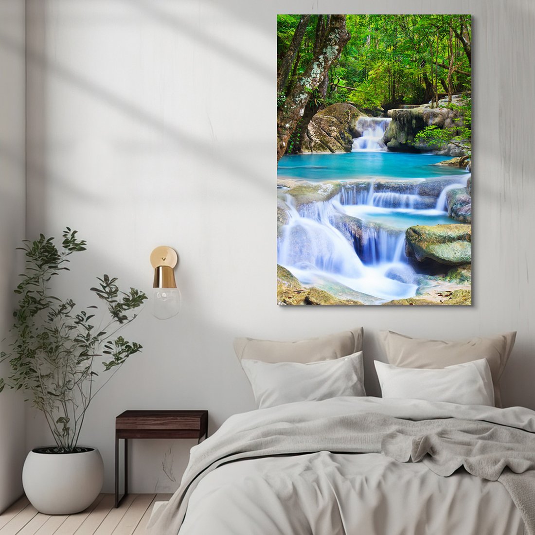 Obraz na płótnie - wodospad, natura, las
