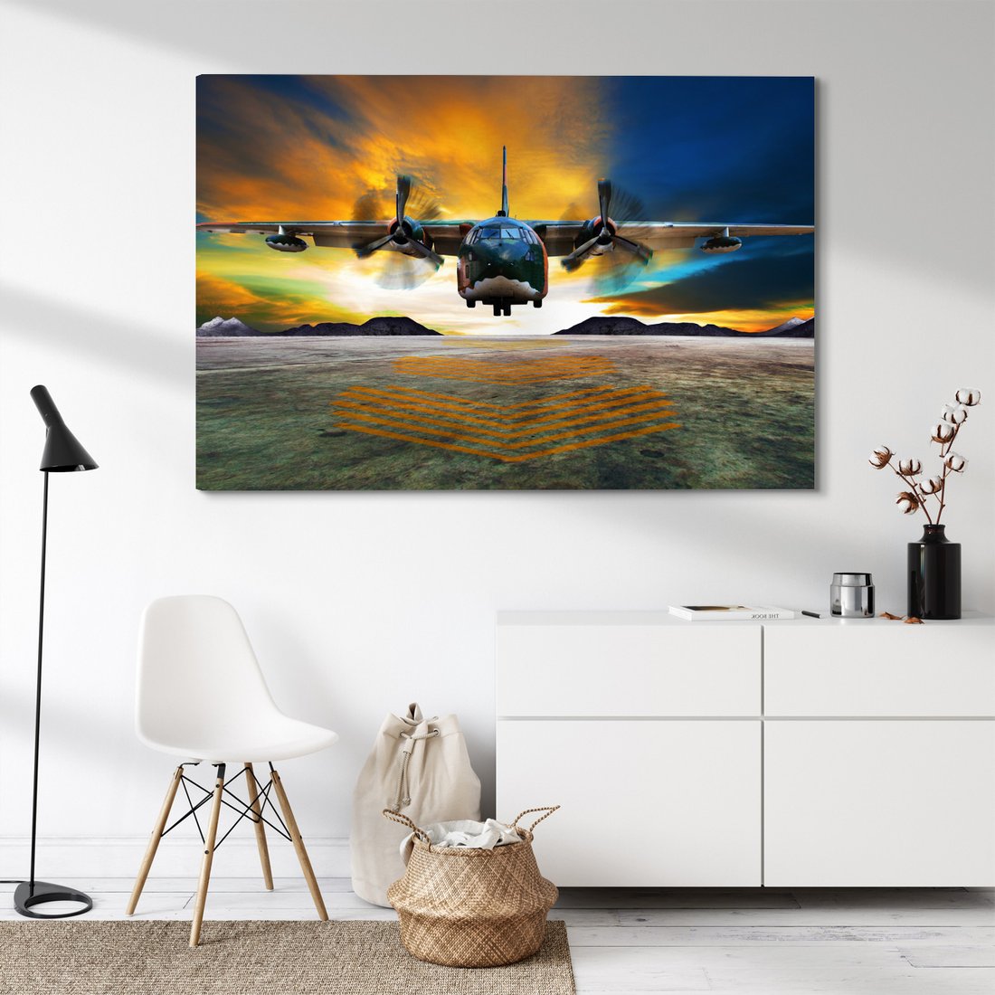 Obraz na płótnie - samolot, lotnisko, niebo