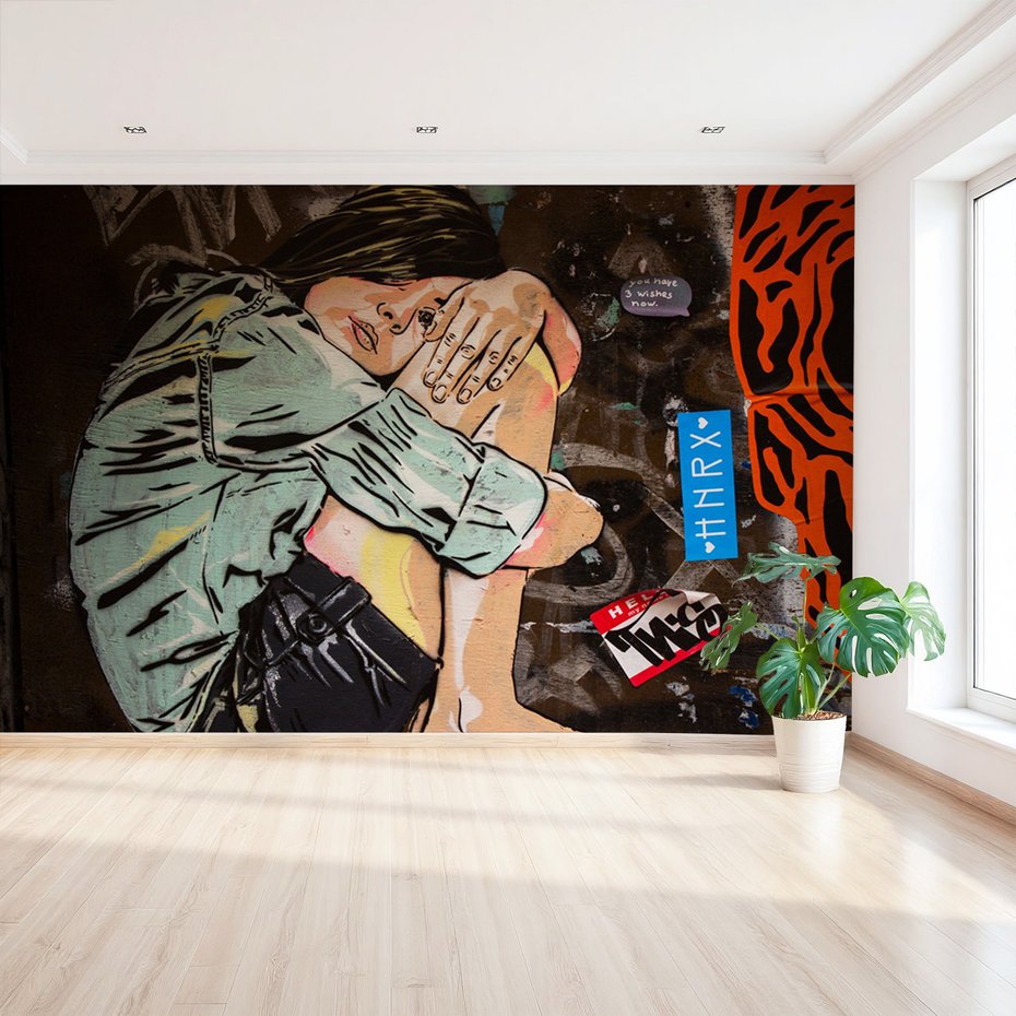 Fototapeta - graffiti, dziewczyna, mural