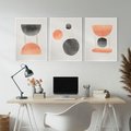 Zestaw obrazy w ramie, plakaty - abstrakcja, geometria, pastelowe - rama biała