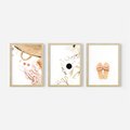 Zestaw obrazy w ramie, plakaty - akcesoria, różowy, złoty - rama drewno