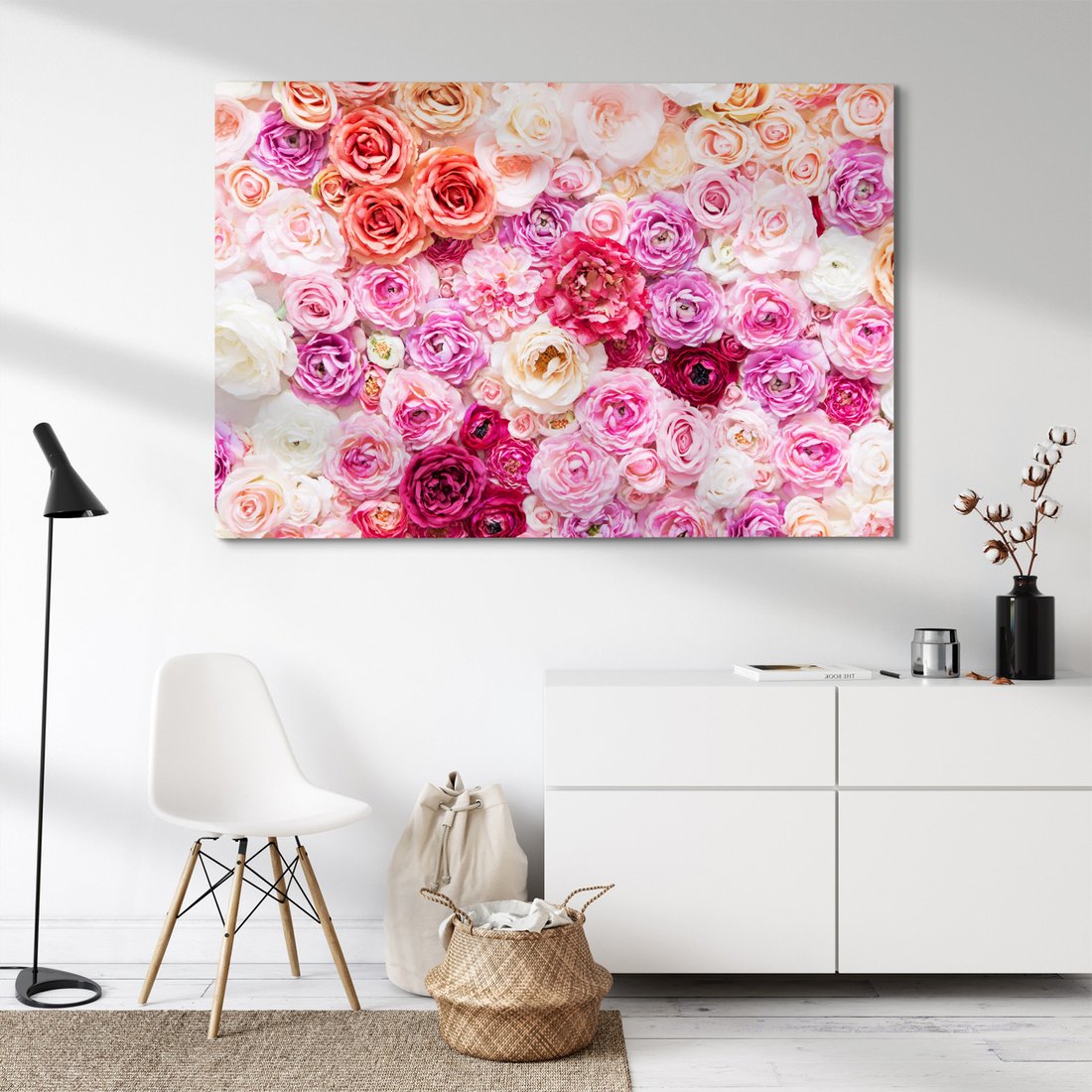 Obraz na płótnie - kwiaty, róże, tło