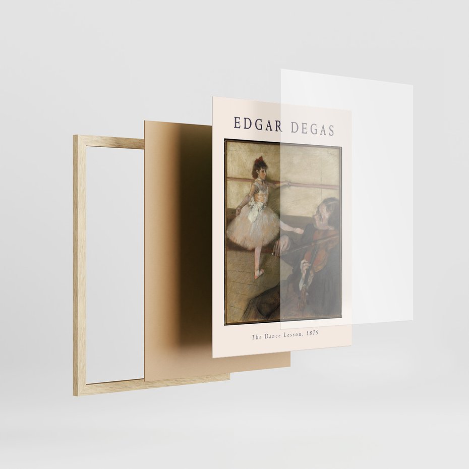 Zestaw obrazy w ramie, plakaty - balet, tancerki, Degas - rama drewno