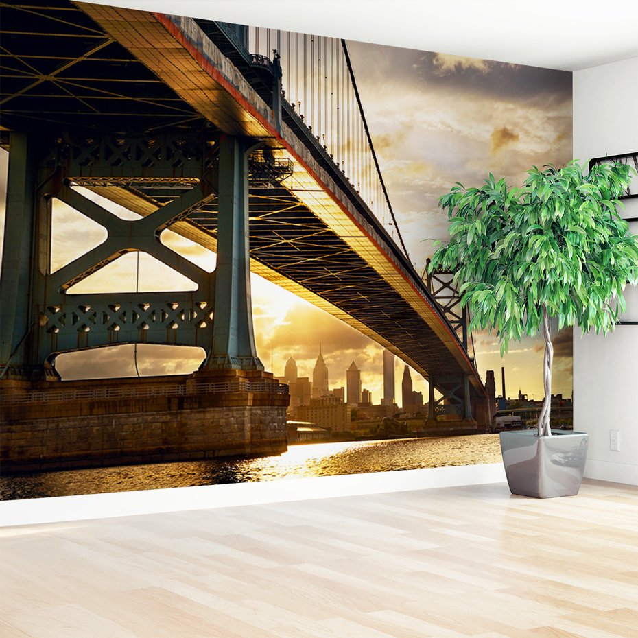 Fototapeta - most, miasto, rzeka