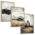 Zestaw obrazy w ramie, plakaty - góry, natura, krajobraz - rama drewno