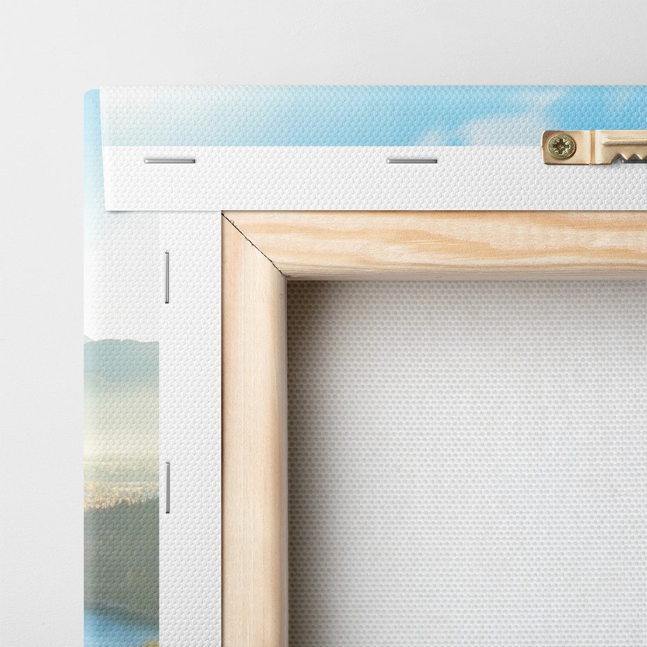 Obraz na płótnie - jezioro, góry, wyspa