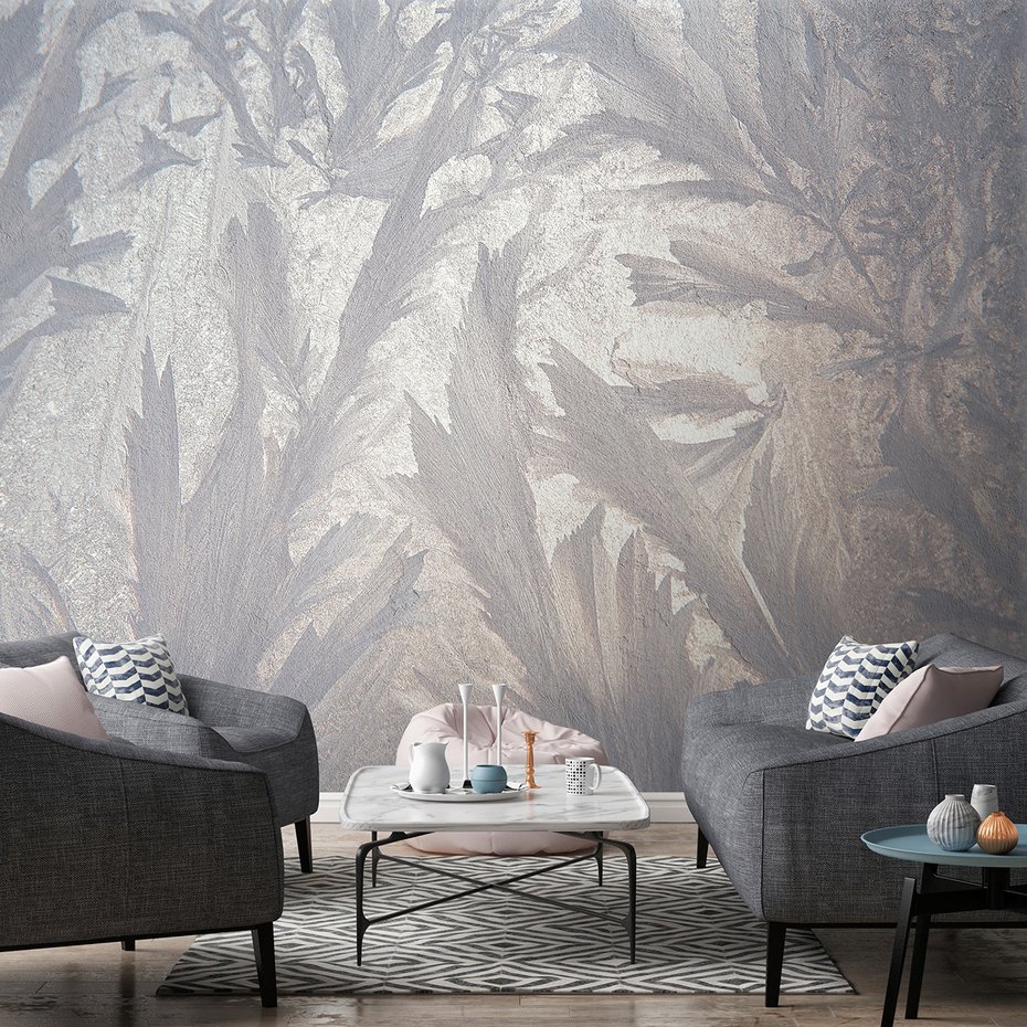 Fototapeta - loft, liście, szron