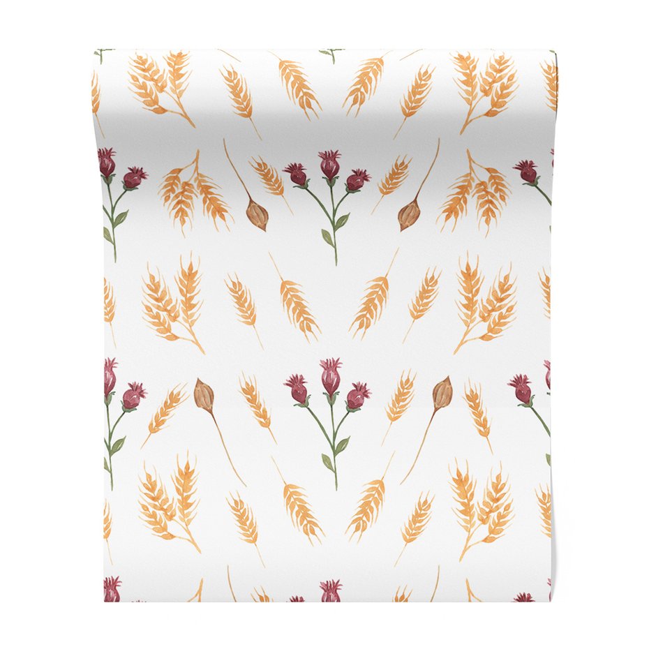 Tapeta - kwiaty, liście, źdźbła