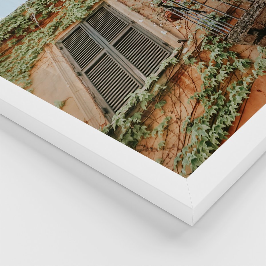 Zestaw obrazy w ramie, plakaty - architektura, budynki, kamień - rama biała