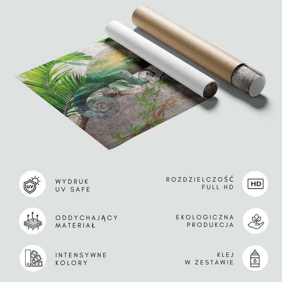 Fototapeta - beton, kameleon, tropikalne