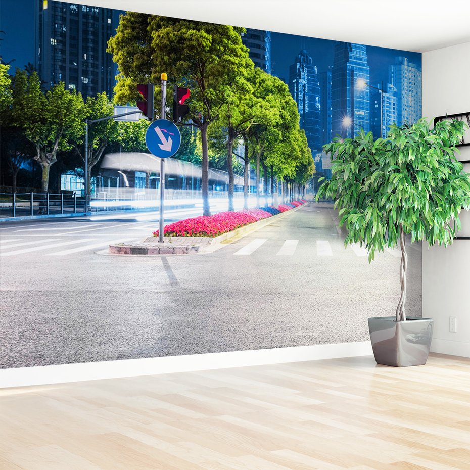 Fototapeta - miasto, ulica, noc