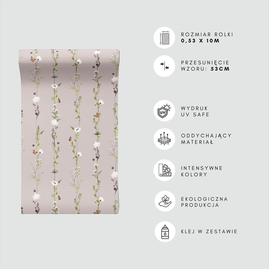 Tapeta - kwiaty, motyle, rośliny