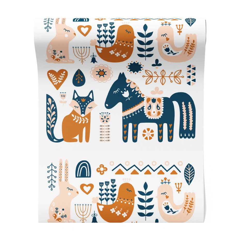 Tapeta - zwierzęta, kwiaty, ornamenty