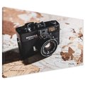Obraz na płótnie - aparat, mapa, podróż