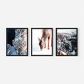 Zestaw obrazy w ramie, plakaty - zima, śnieg, natura - rama czarna