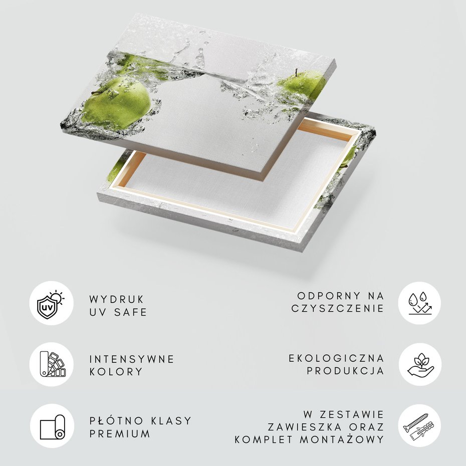 Obraz na płótnie - jabłka, woda, świeżość