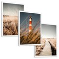 Zestaw obrazy w ramie, plakaty - przyroda, krajobraz, wydma - rama biała