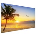 Obraz na płótnie - plaża, morze, zachód słońca