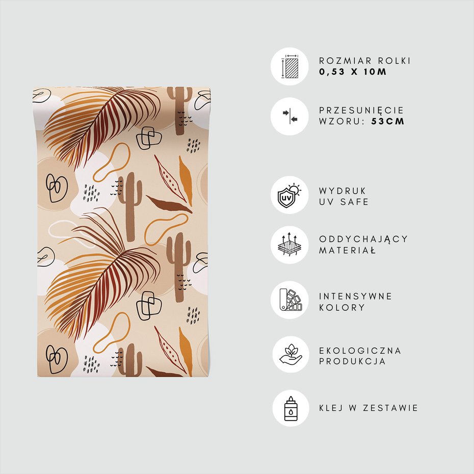 Tapeta - liść, kaktus, abstrakcja