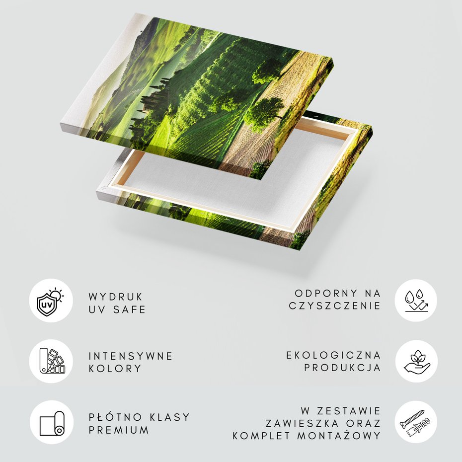 Obraz na płótnie - Toscana, wzgórza, krajobraz