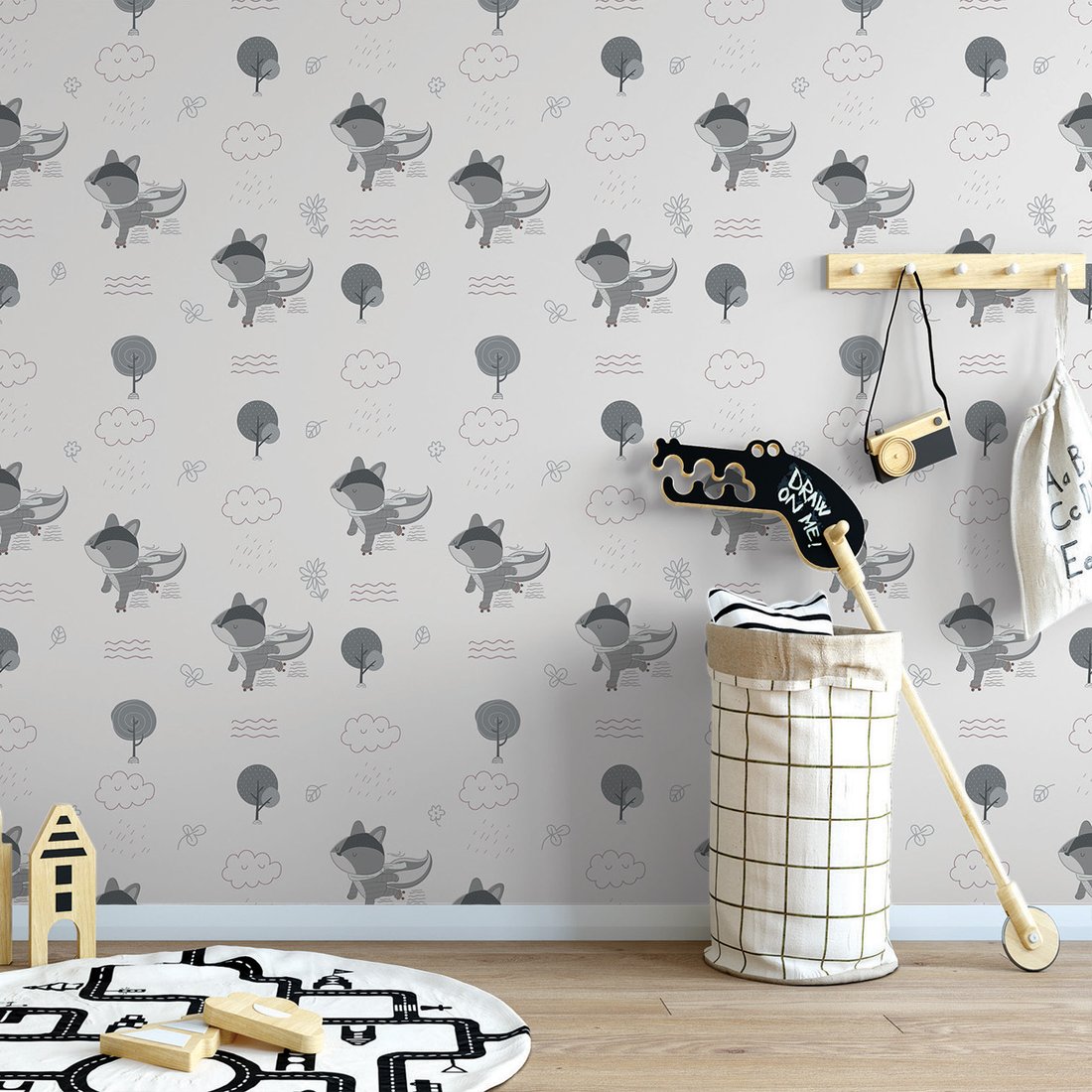 Tapeta - dziecięca, szop, chmura