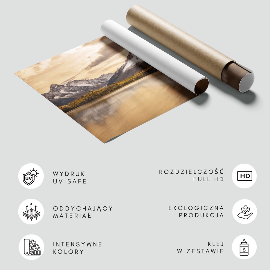 Fototapeta - góry, jezioro, śnieg