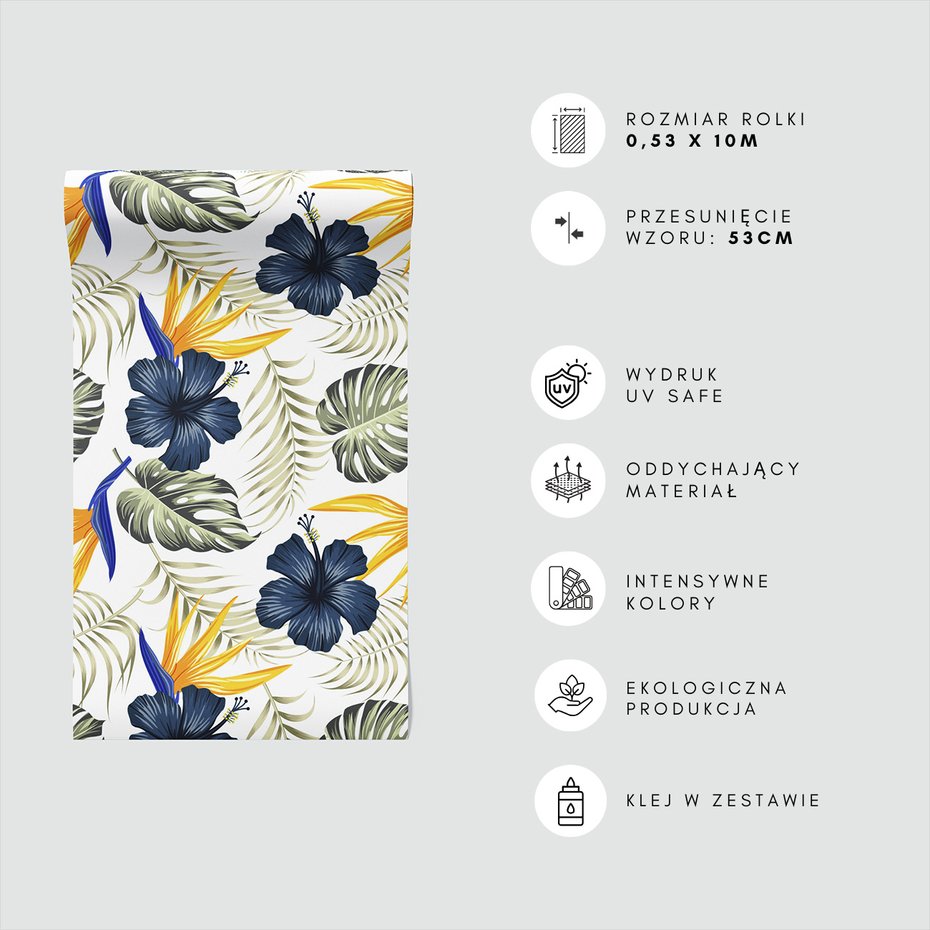 Tapeta - kwiat, liść, hibiskus