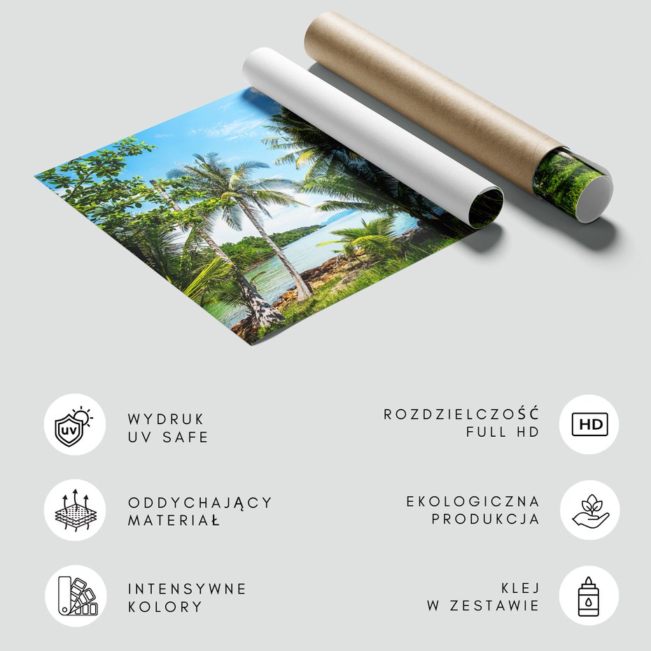 Fototapeta - palmy, morze, krajobraz