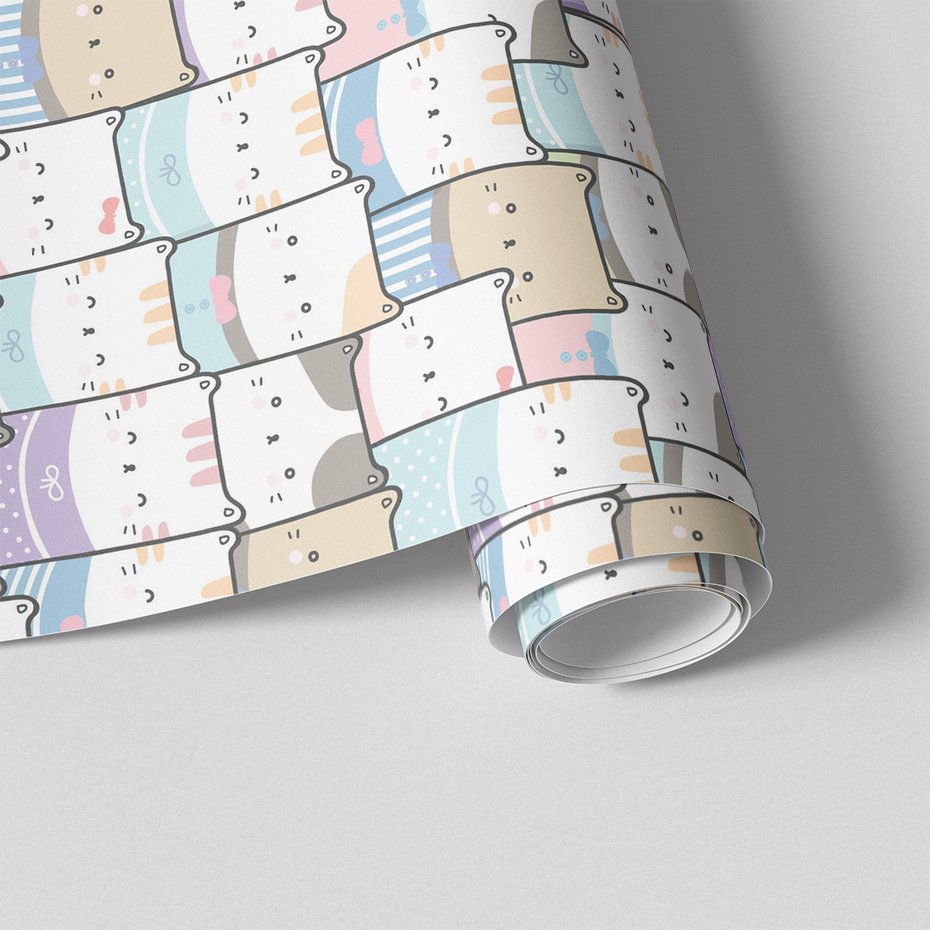 Tapeta - dziecięca, koty, ilustracja, tło