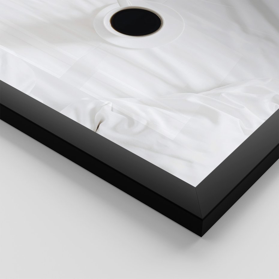 Zestaw obrazy w ramie, plakaty - śniadanie, cytryny, minimalizm - rama czarna