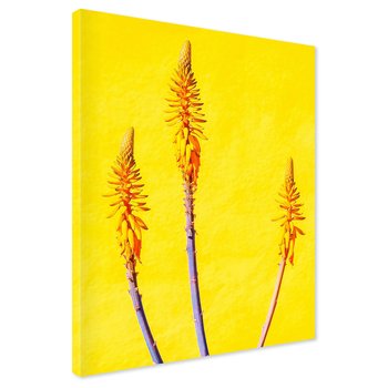 Obraz na płótnie - kwiaty, abstrakcja, żółty