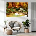 Obraz na płótnie - jesień, las, woda