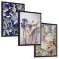 Zestaw obrazy w ramie, plakaty - kwiaty, hortensje, suszone kwiaty - rama czarna