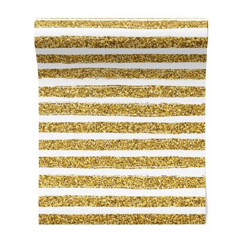 Tapeta - linie, złoto, brokat