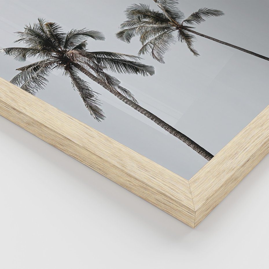 Zestaw obrazy w ramie, plakaty - palmy, morze, relax - rama drewno