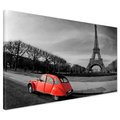 Obraz na płótnie - Paryż, wieża Eiffla, samochód