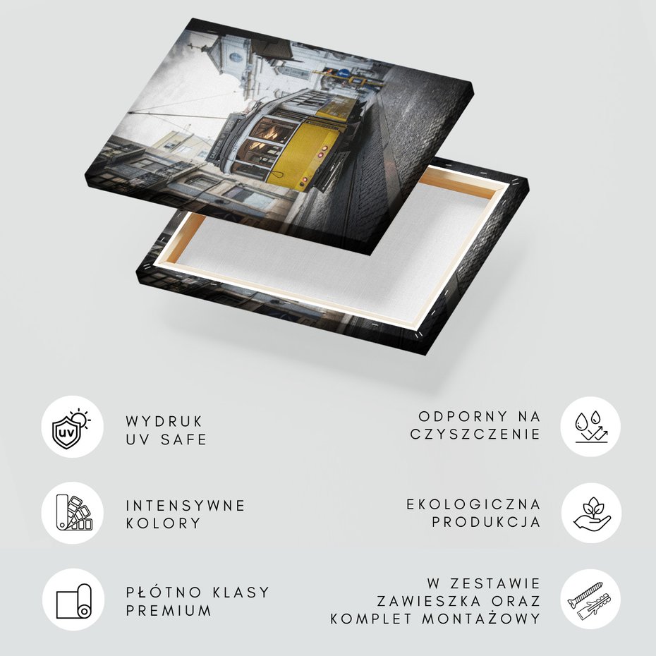 Obraz na płótnie - tramwaj, miasto, ulica