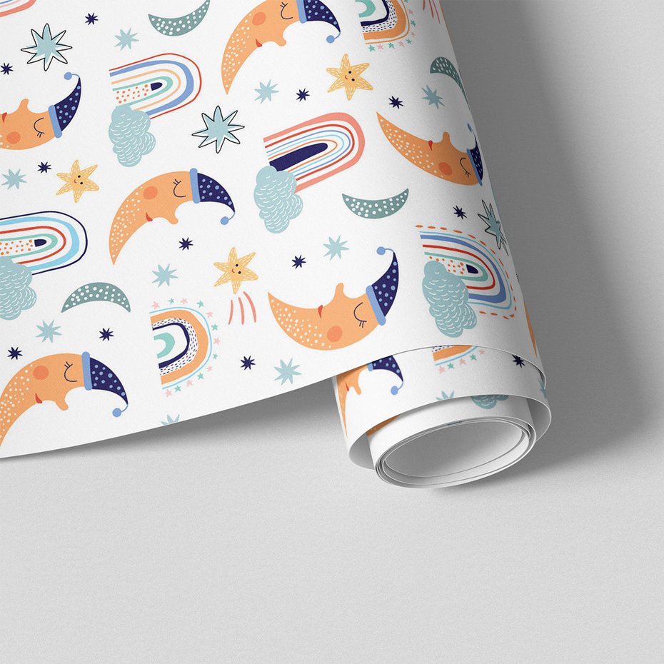 Tapeta - dziecięca, księżyc, sen, chmura