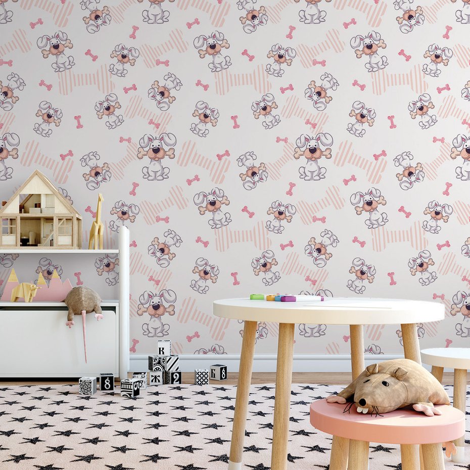 Tapeta - dziecięca, pies, kość,