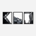 Zestaw obrazy w ramie, plakaty - architektura, budynki, miejski - rama czarna