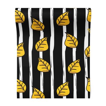 Tapeta - liście, paski, kontrast