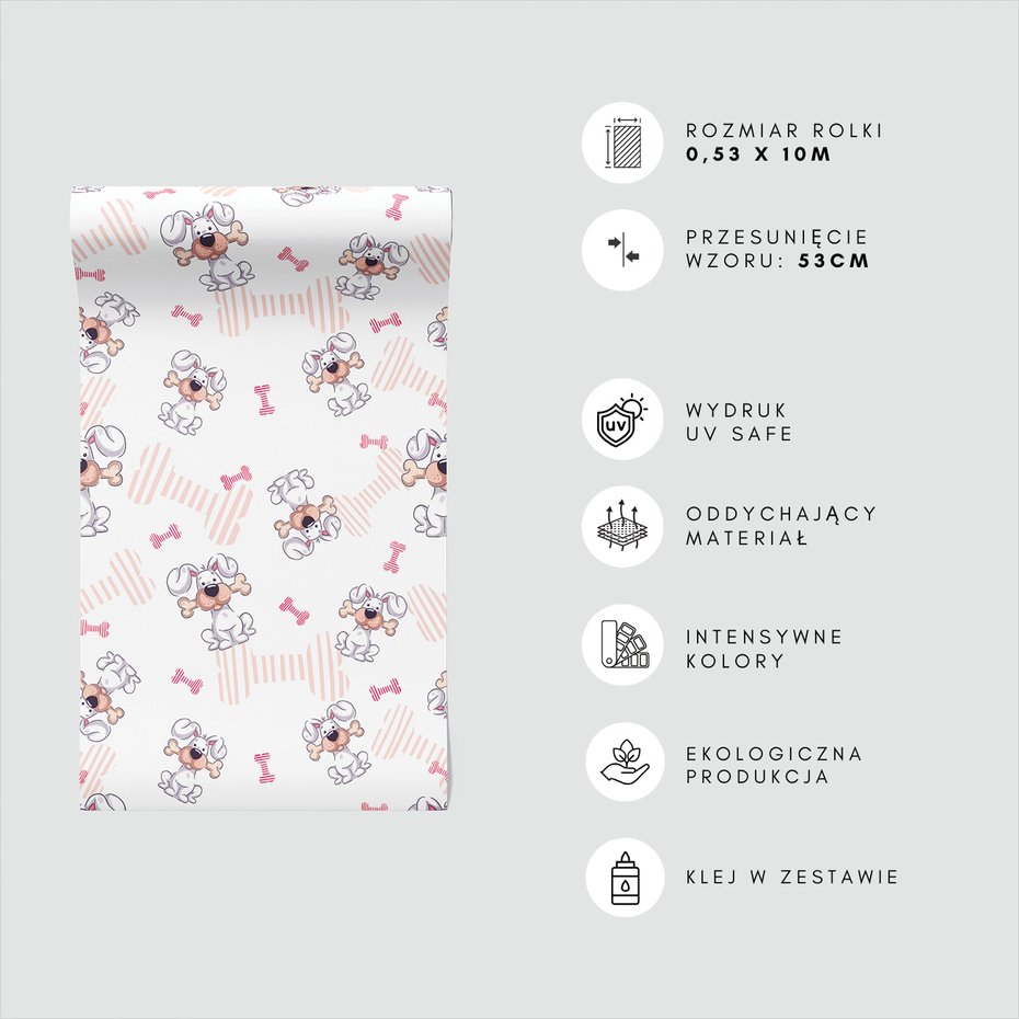 Tapeta - dziecięca, pies, kość,